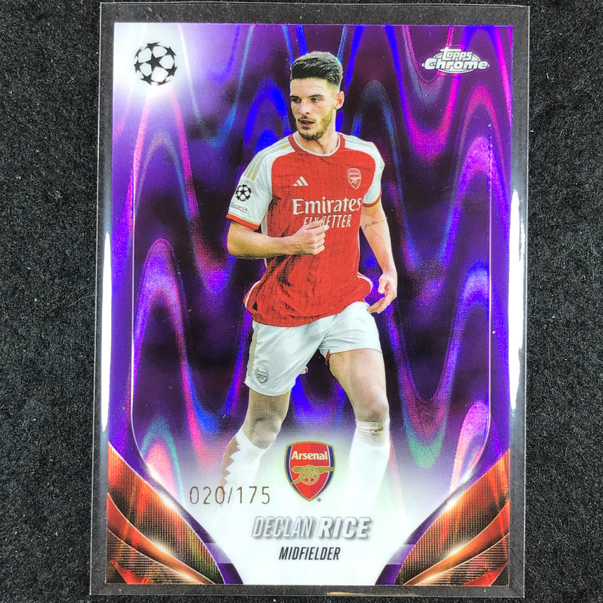 2023-24 Topps Chrome UEFA Club Comp DECLAN RICE Base Purple Ray Wave 20/175 #6