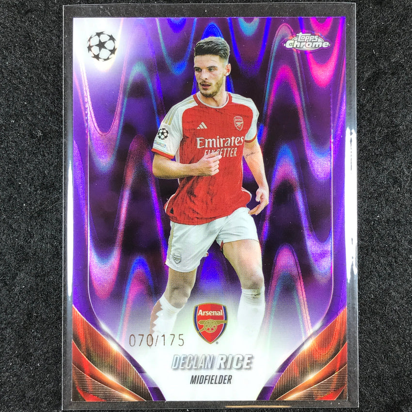 2023-24 Topps Chrome UEFA Club Comp DECLAN RICE Base Purple Ray Wave 70/175 #6