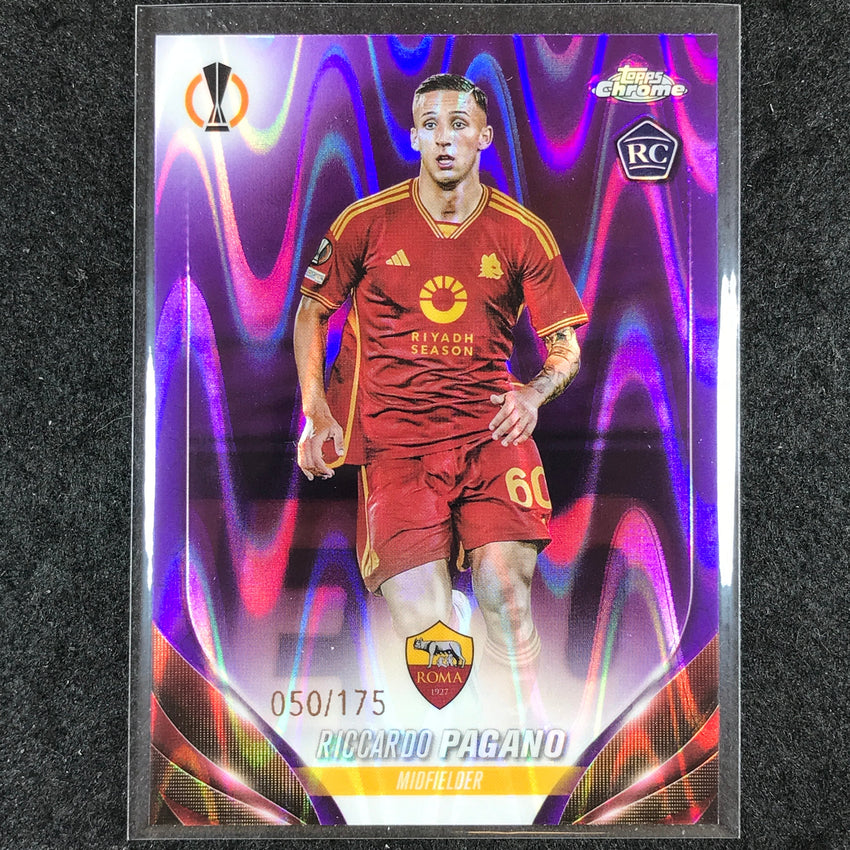 2023-24 Topps Chrome UEFA Club Comp RICCARDO PAGANO Rookie Purple Wave 50/175