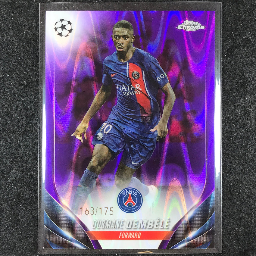 2023-24 Topps Chrome UEFA Club Comp OUSMANE DEMBELE Base Purple Ray Wave 163/175