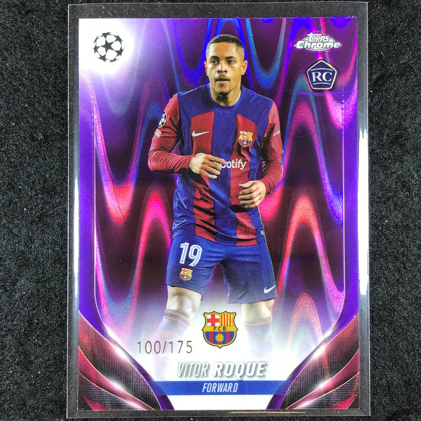 2023-24 Topps Chrome UEFA Club Comp VITOR ROQUE Rookie Purple Ray Wave 100/175