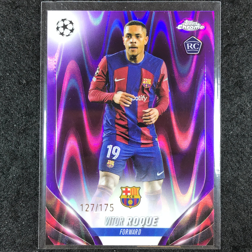 2023-24 Topps Chrome UEFA Club Comp VITOR ROQUE Rookie Purple Ray Wave 127/175