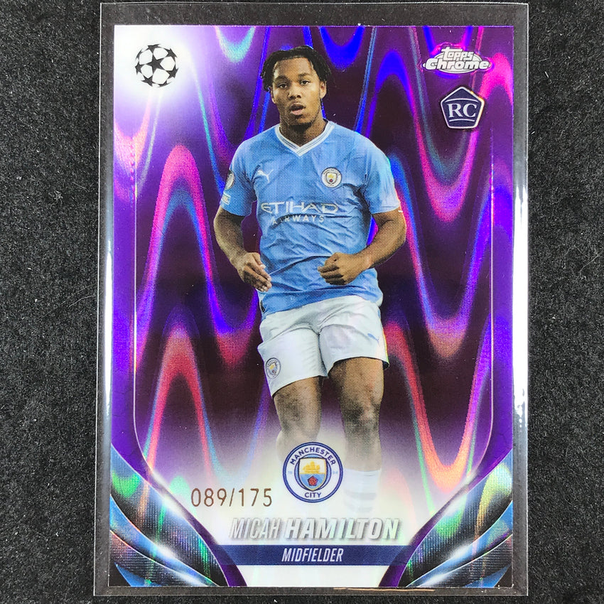 2023-24 Topps Chrome UEFA Club Comp MICAH HAMILTON Rookie Purple Ray Wave 89/175