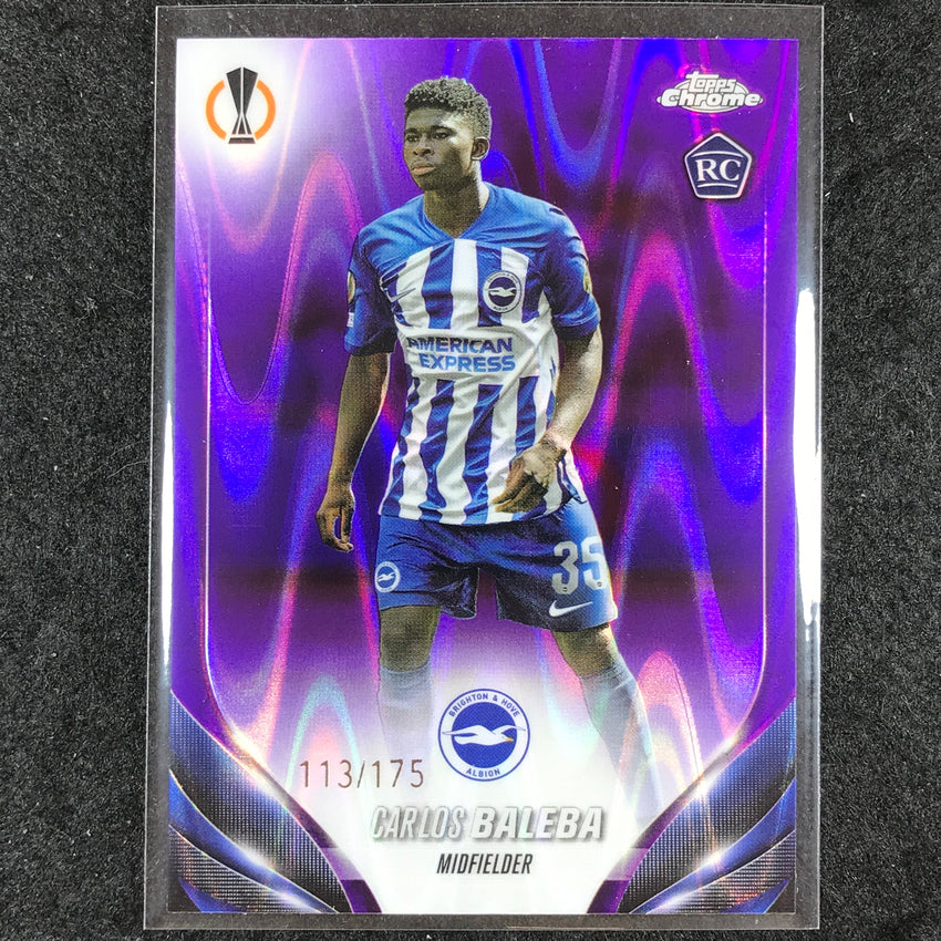 2023-24 Topps Chrome UEFA Club Comp CARLOS BALEBA Rookie Purple Ray Wave 113/175