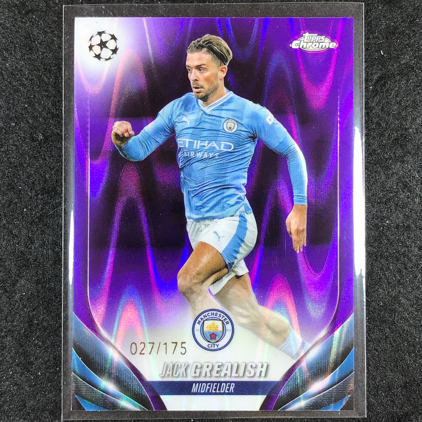 2023-24 Topps Chrome UEFA Club Comp JACK GREALISH Base Purple Ray Wave 27/175