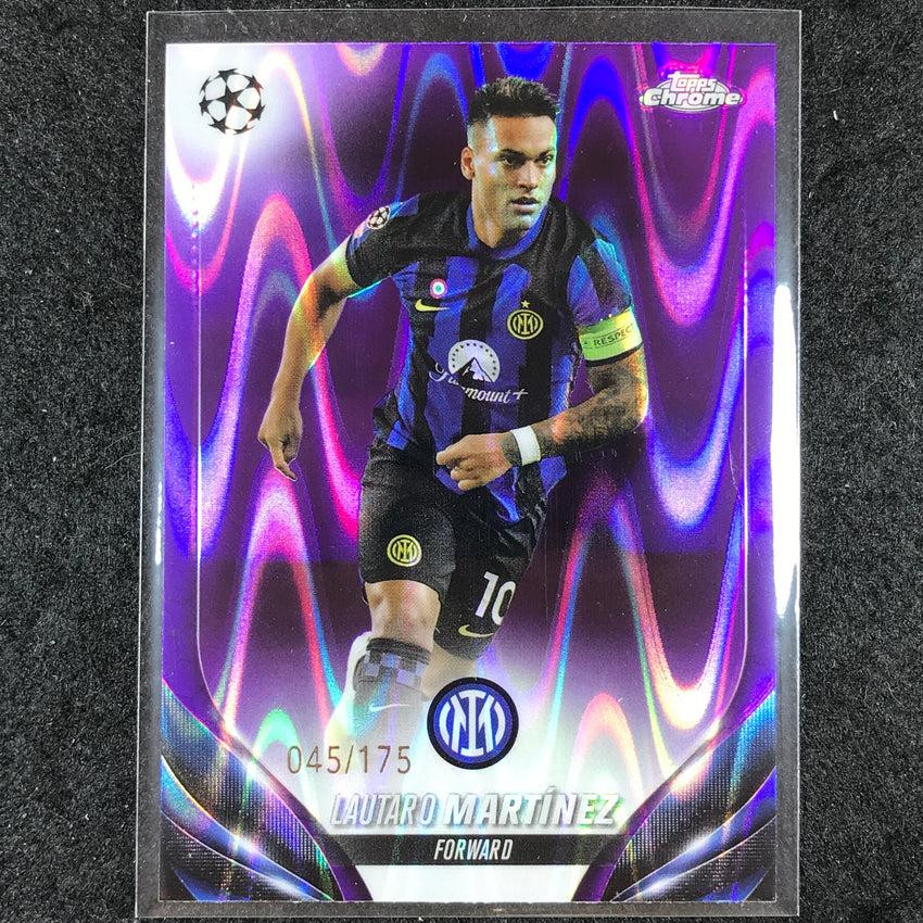 2023-24 Topps Chrome UEFA Club Comp LAUTARO MARTINEZ Base Purple Ray Wave 45/175
