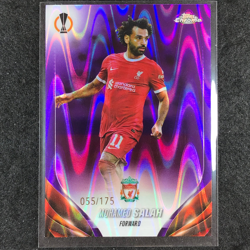 2023-24 Topps Chrome UEFA Club Comp MOHAMED SALAH Base Purple Ray Wave 55/175