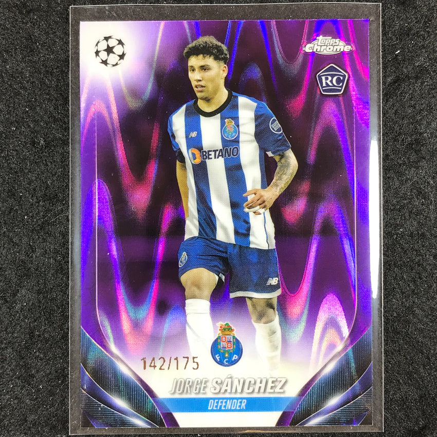 2023-24 Topps Chrome UEFA Club Comp JORGE SANCHEZ Rookie Purple Ray Wave 142/175