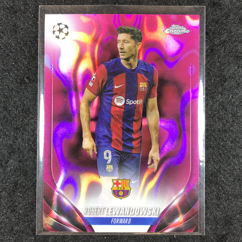 2023-24 Topps Chrome UEFA Club Comp ROBERT LEWANDOWSKI Base Pink Lava #11
