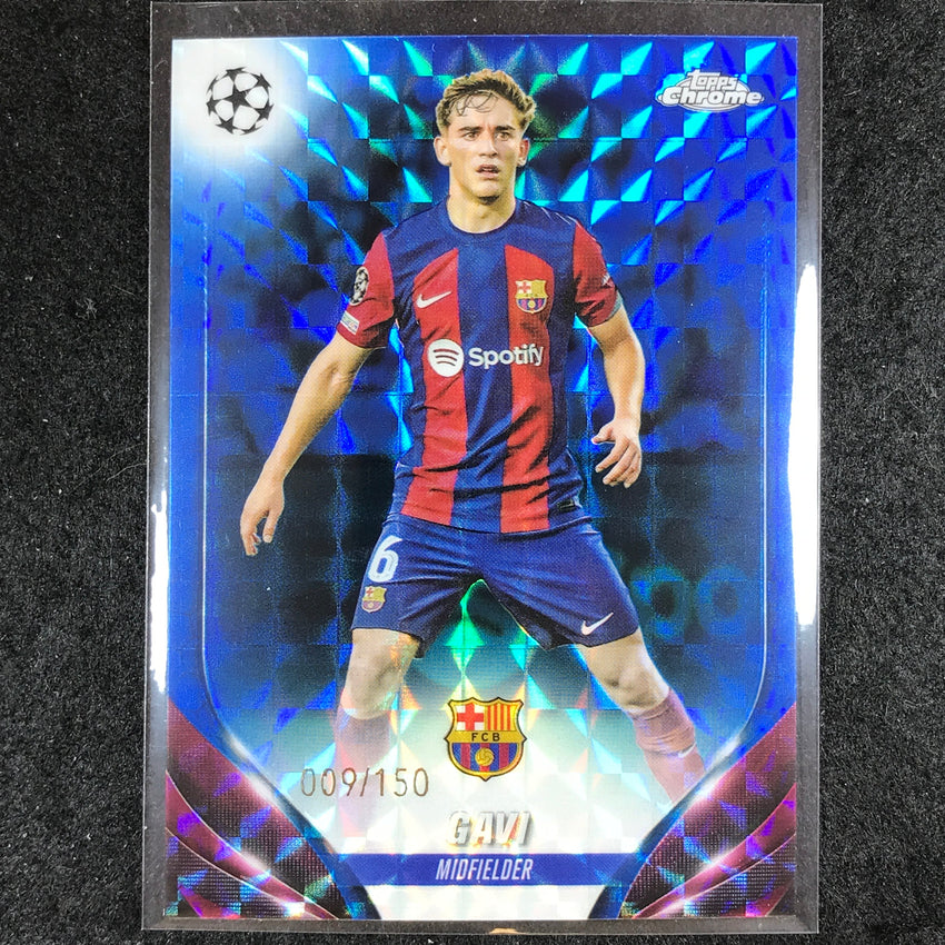 2023-24 Topps Chrome UEFA Club Comp GAVI Base Blue Geometric 9/150 #63