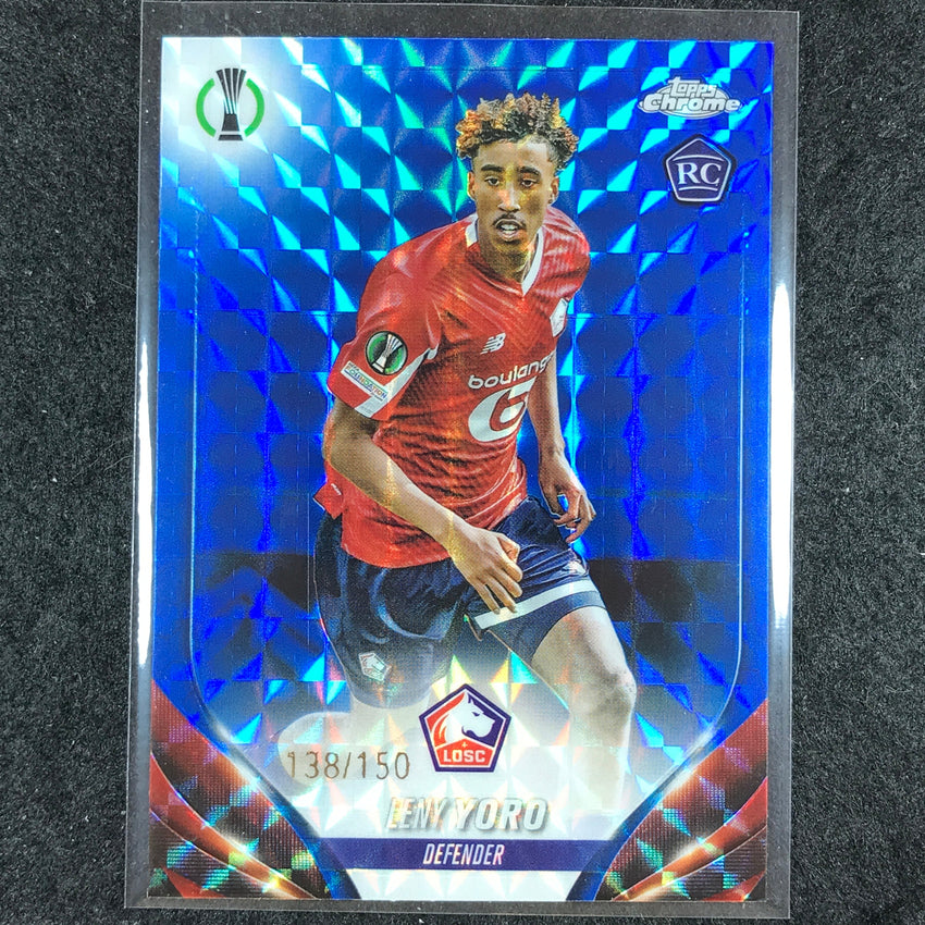 2023-24 Topps Chrome UEFA Club Comp LENY YORO Rookie Base Blue Geometric 138/150