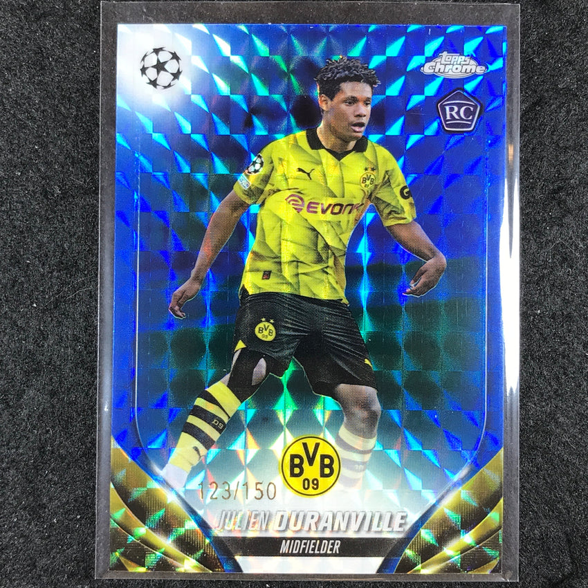 2023-24 Topps Chrome UEFA Club Comp DURANVILLE Rookie Blue Geometric 123/150