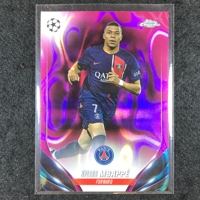 2023-24 Topps Chrome UEFA Club Comp KYLIAN MBAPPE Base Pink Lava #21