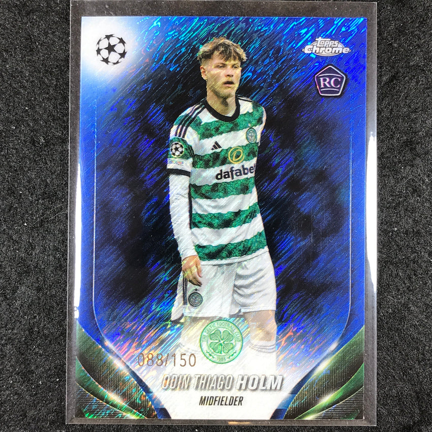 2023-24 Topps Chrome UEFA Club Comp ODIN THIAGO HOLM Rookie Blue Shimmer 88/150