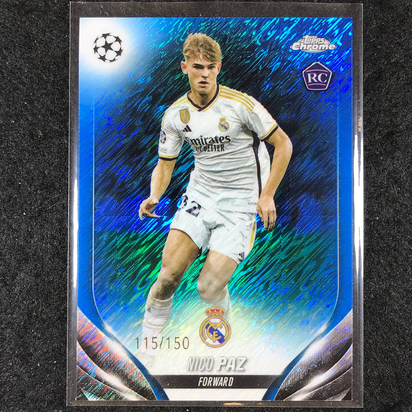 2023-24 Topps Chrome UEFA Club Comp NICO PAZ Rookie Blue Shimmer 115/150 #66