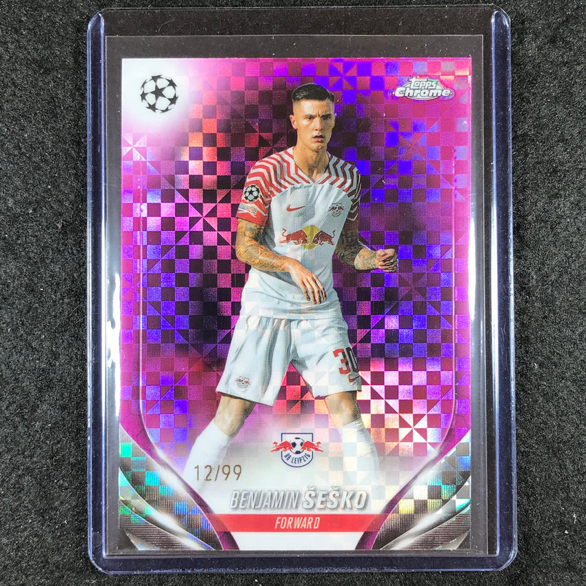 2023-24 Topps Chrome UEFA Club Comp BENJAMIN SESKO Base Pink X-Fractor 12/99 #46