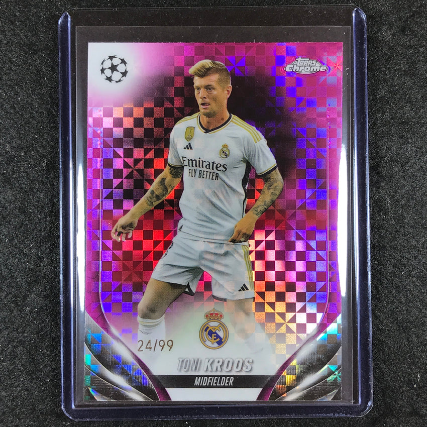 2023-24 Topps Chrome UEFA Club Comp TONI KROOS Base Pink X-Fractor 24/99 #180