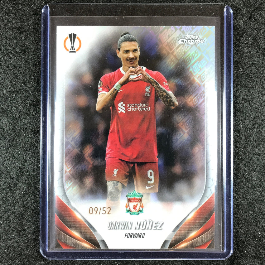 2023-24 Topps Chrome UEFA Club Comp DARWIN NUNEZ Base Toppsfractor 9/52 #41