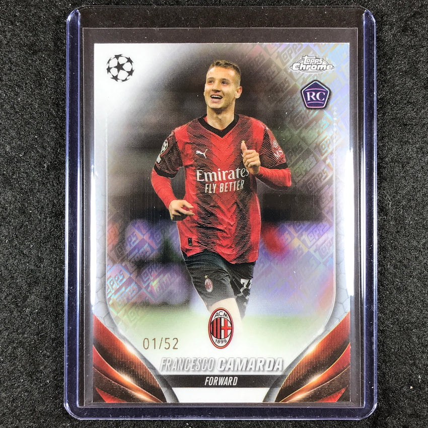 2023-24 Topps Chrome UEFA Club Comp FRANCESCO CAMARDA Rookie Toppsfractor 1/52