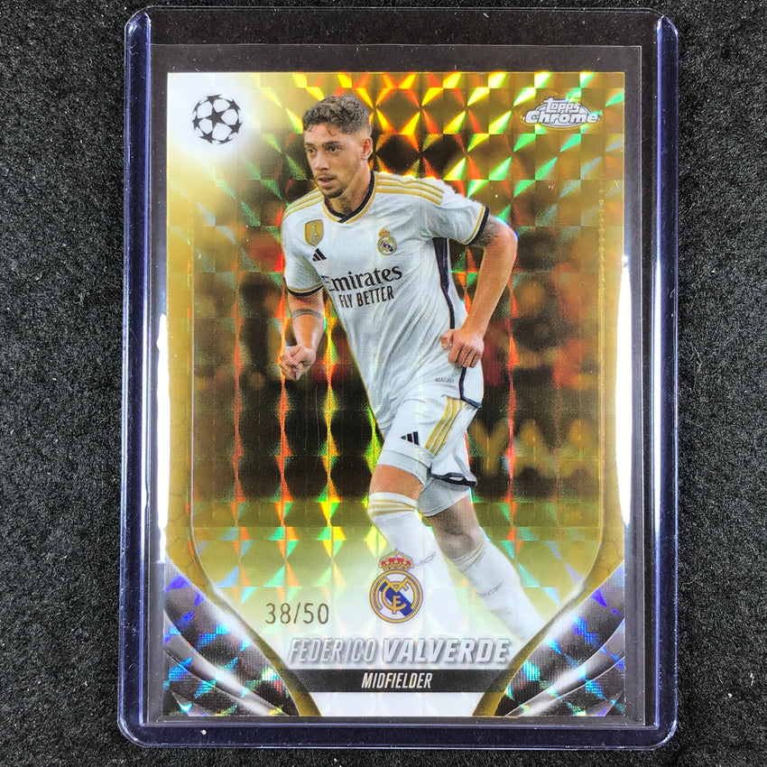 2023-24 Topps Chrome UEFA Club Comp FEDERICO VALVERDE Base Gold Geometric 38/50