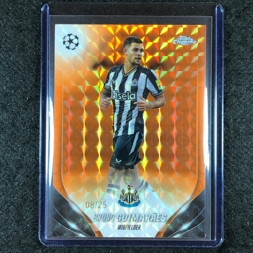 2023-24 Topps Chrome UEFA Club Comp BRUNO GUIMARAES Base Orange Geometric 8/25