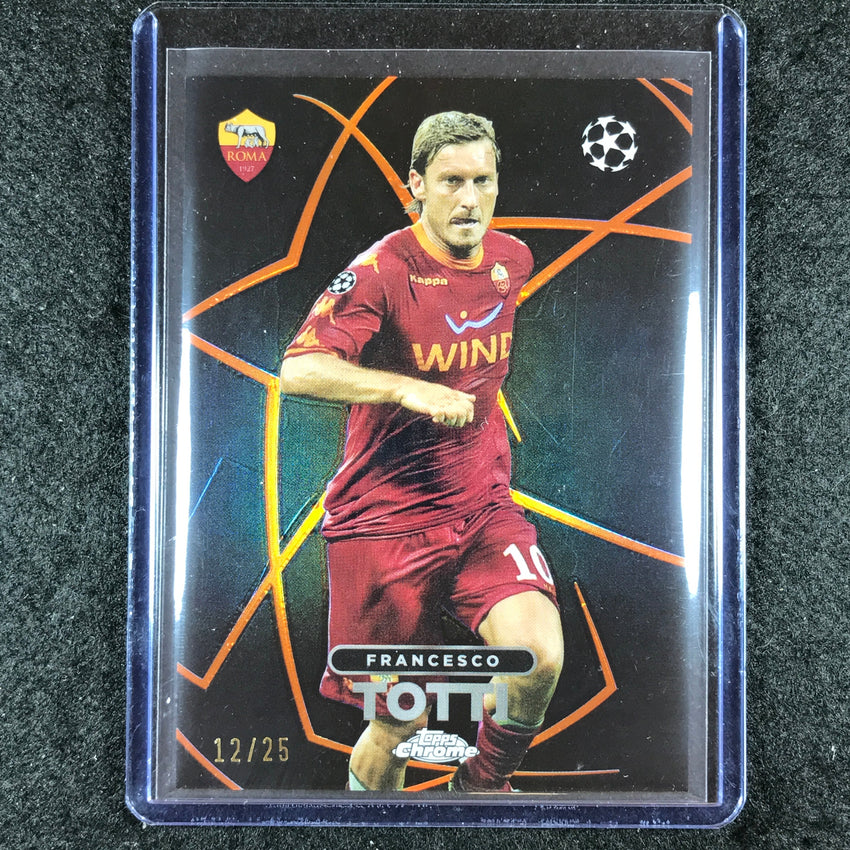 2023-24 Topps Chrome UEFA Club Comp FRANCESCO TOTTI Shadow Etch Orange 12/25 #5