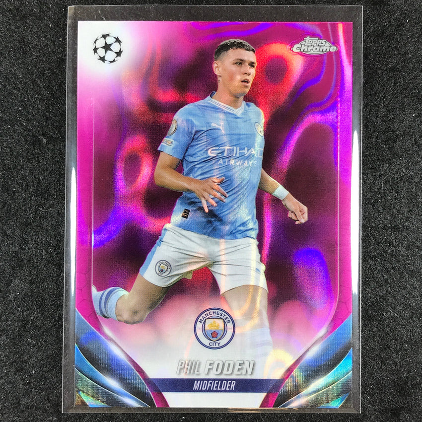 2023-24 Topps Chrome UEFA Club Comp PHIL FODEN Base Pink Lava #84
