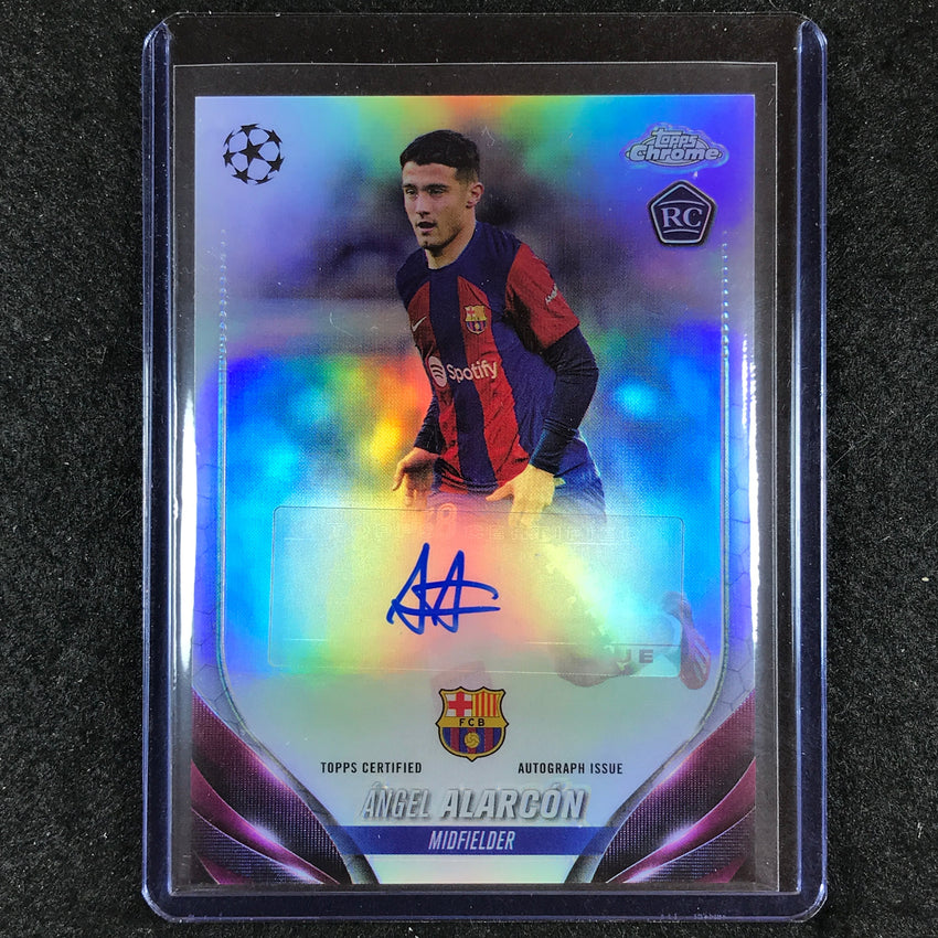 2023-24 Topps Chrome UEFA Club Comp ANGEL ALARCON Chrome Rookie Auto Base #AA