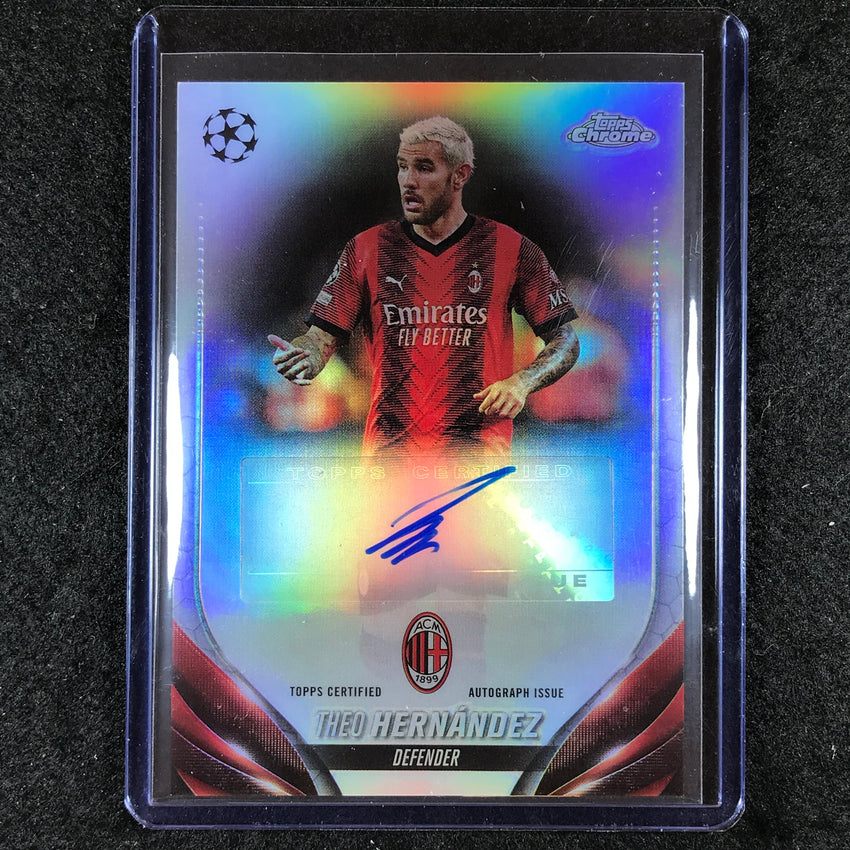 2023-24 Topps Chrome UEFA Club Comp THEO HERNANDEZ Chrome Auto Base #HT