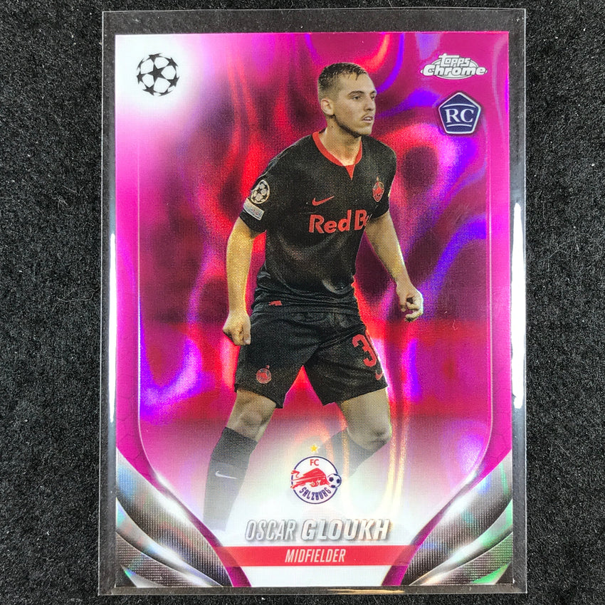 2023-24 Topps Chrome UEFA Club Comp OSCAR GLOUKH Rookie Base Pink Lava #98