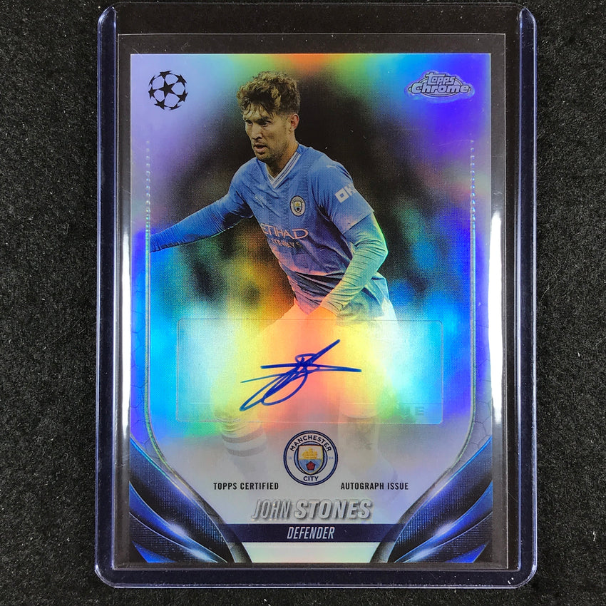 2023-24 Topps Chrome UEFA Club Comp JOHN STONES Chrome Auto Base #JS