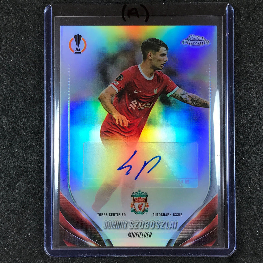 2023-24 Topps Chrome UEFA Club Comp DOMINIK SZOBOSZLAI Chrome Auto Base #DS (A)
