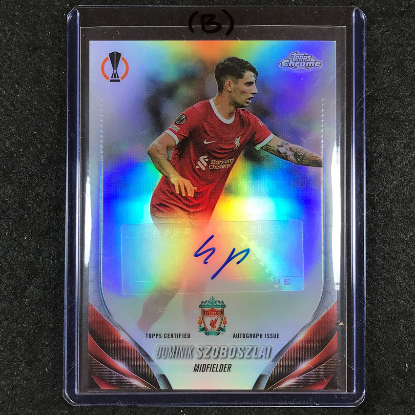 2023-24 Topps Chrome UEFA Club Comp DOMINIK SZOBOSZLAI Chrome Auto Base #DS (B)