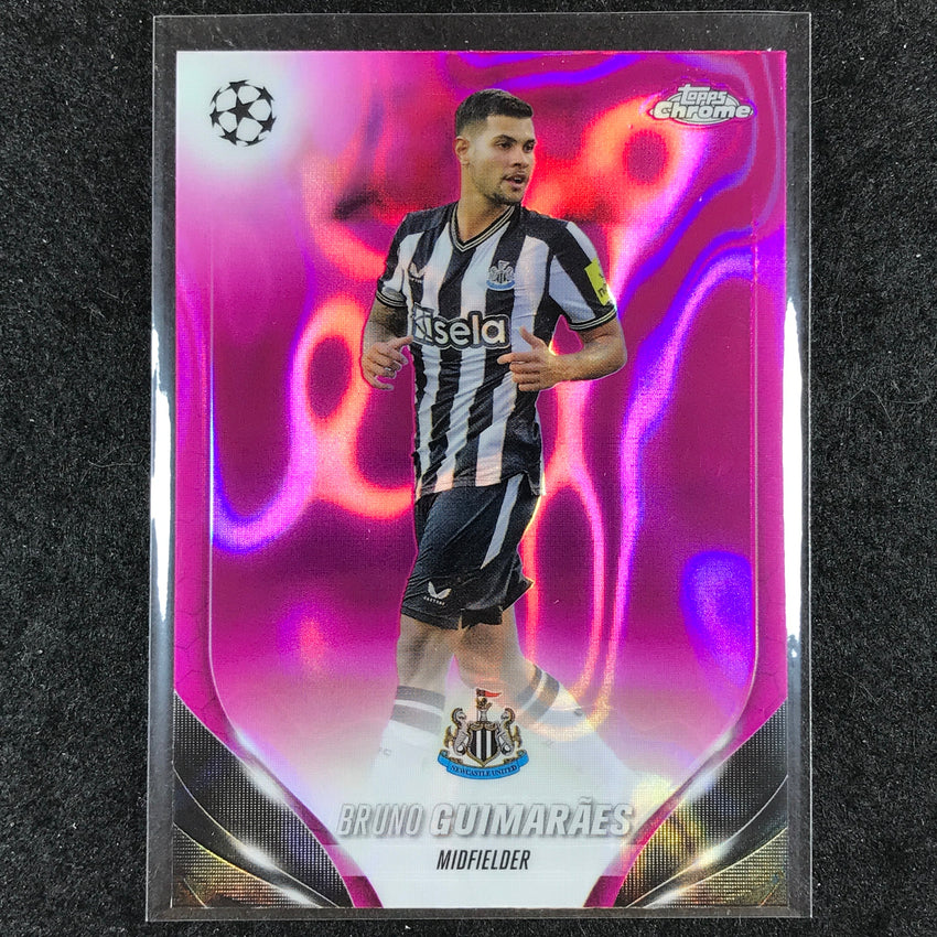2023-24 Topps Chrome UEFA Club Comp BRUNO GUIMARAES Base Pink Lava #104