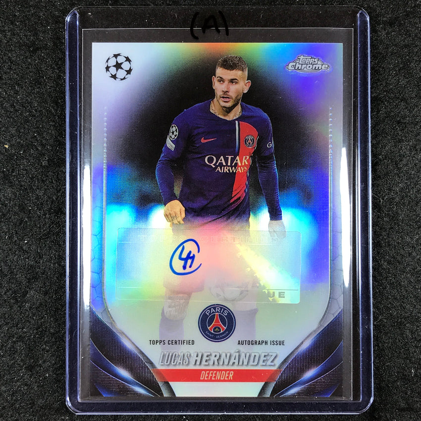 2023-24 Topps Chrome UEFA Club Comp LUCAS HERNANDEZ Chrome Auto Base #LH (A)