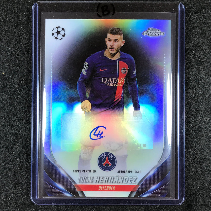 2023-24 Topps Chrome UEFA Club Comp LUCAS HERNANDEZ Chrome Auto Base #LH (B)