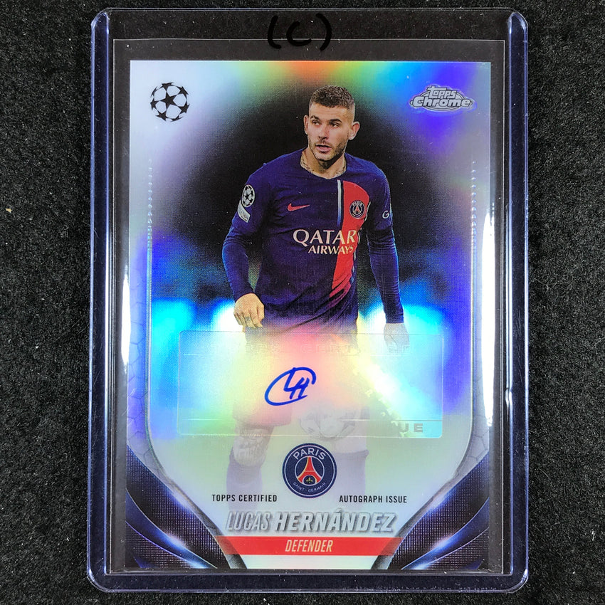 2023-24 Topps Chrome UEFA Club Comp LUCAS HERNANDEZ Chrome Auto Base #LH (C)