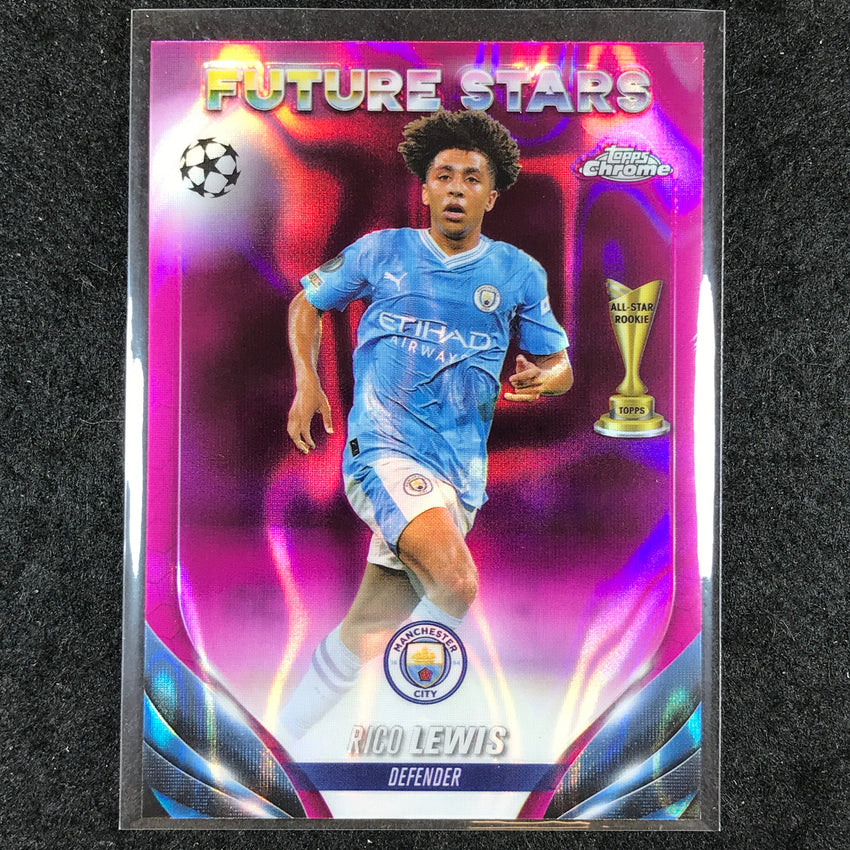 2023-24 Topps Chrome UEFA Club Comp RICO LEWIS Future Stars Pink Lava #105