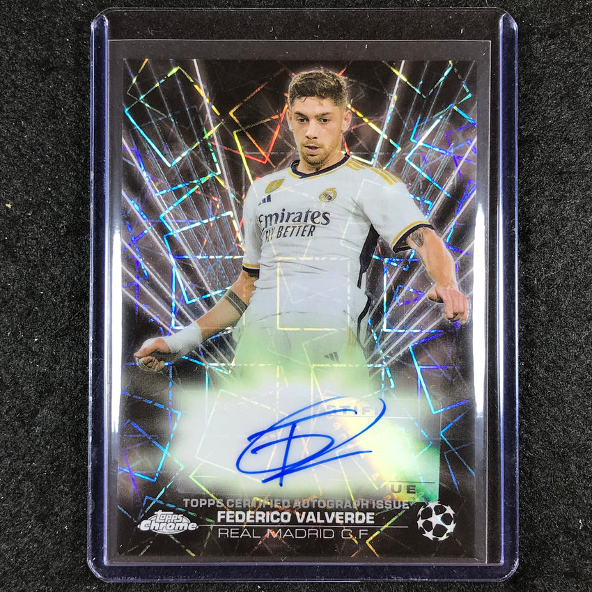 2023-24 Topps Chrome UEFA Club Comp FEDERICO VALVERDE Black Lazer Auto #FV