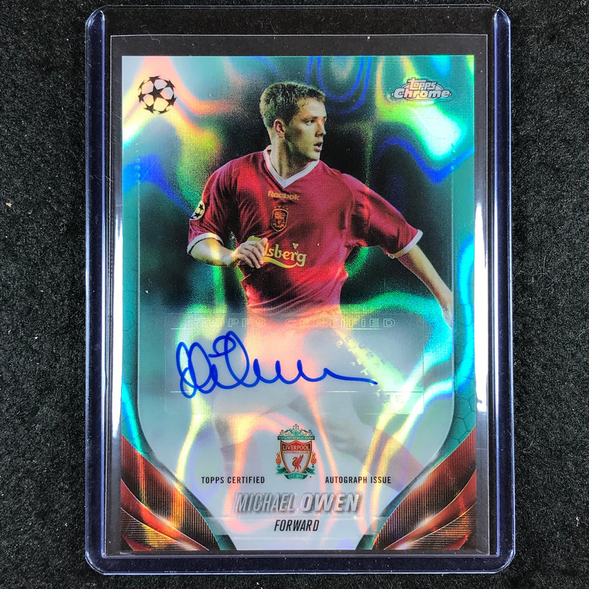 2023-24 Topps Chrome UEFA Club Comp MICHAEL OWEN Chrome Auto Aqua Lava #MO