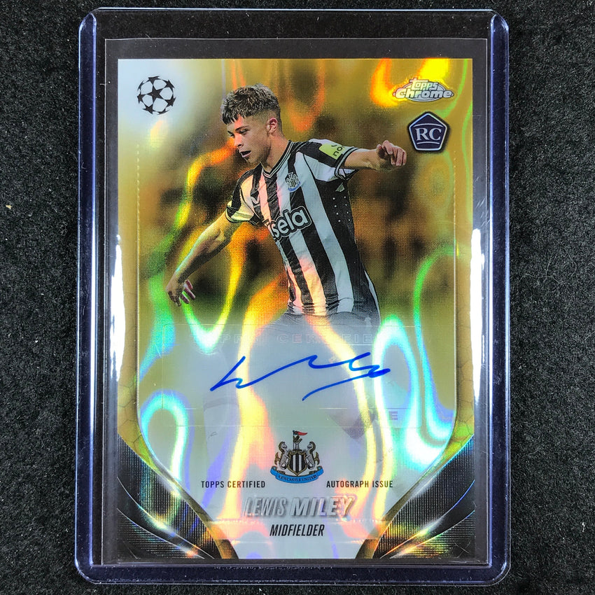 2023-24 Topps Chrome UEFA Club Comp LEWIS MILEY Chrome Rookie Auto Gold Lava #ML