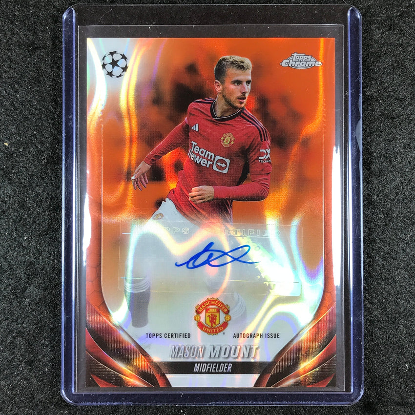2023-24 Topps Chrome UEFA Club Comp MASON MOUNT Chrome Auto Orange Lava #MM