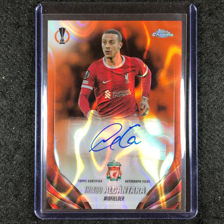 2023-24 Topps Chrome UEFA Club Comp THIAGO ALCANTARA Chrome Auto Orange Lava #TA