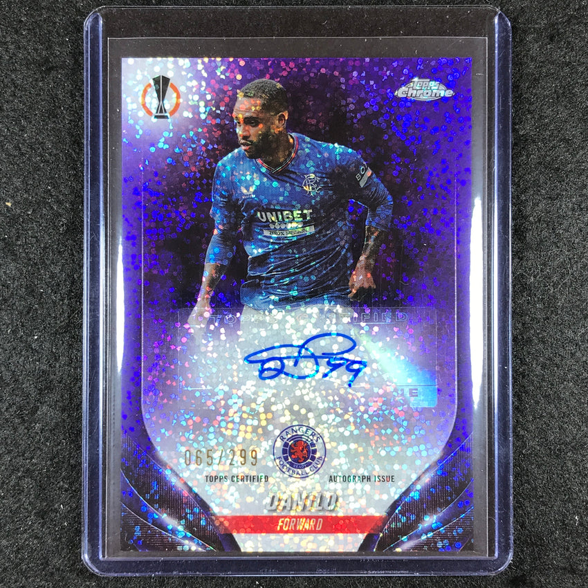 2023-24 Topps Chrome UEFA Club Comp DANILO Chrome Auto Violet Speckle 65/299