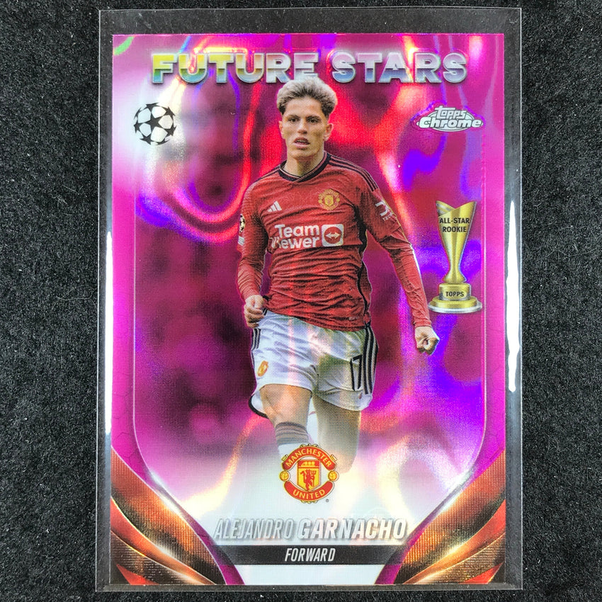 2023-24 Topps Chrome UEFA Club Comp GARNACHO Future Stars Pink Lava #115