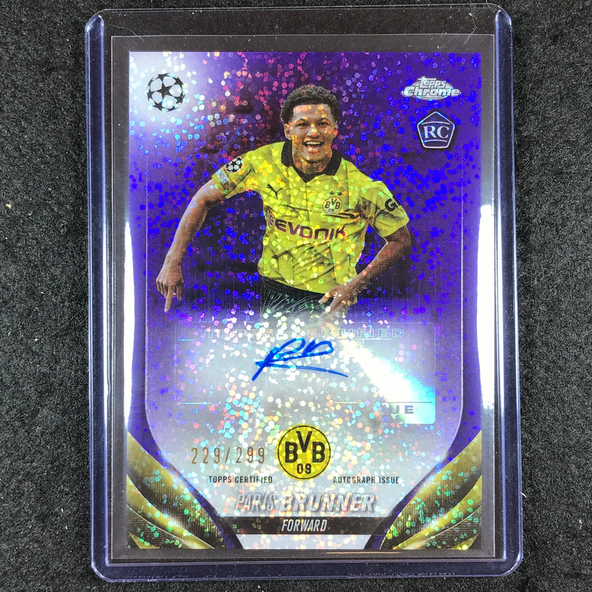 2023-24 Topps Chrome UEFA Club Comp PARIS BRUNNER Rookie Auto Violet 229/299