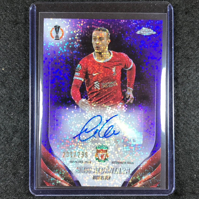 2023-24 Topps Chrome UEFA Club Comp THIAGO ALCANTARA Auto Violet Speckle 231/299