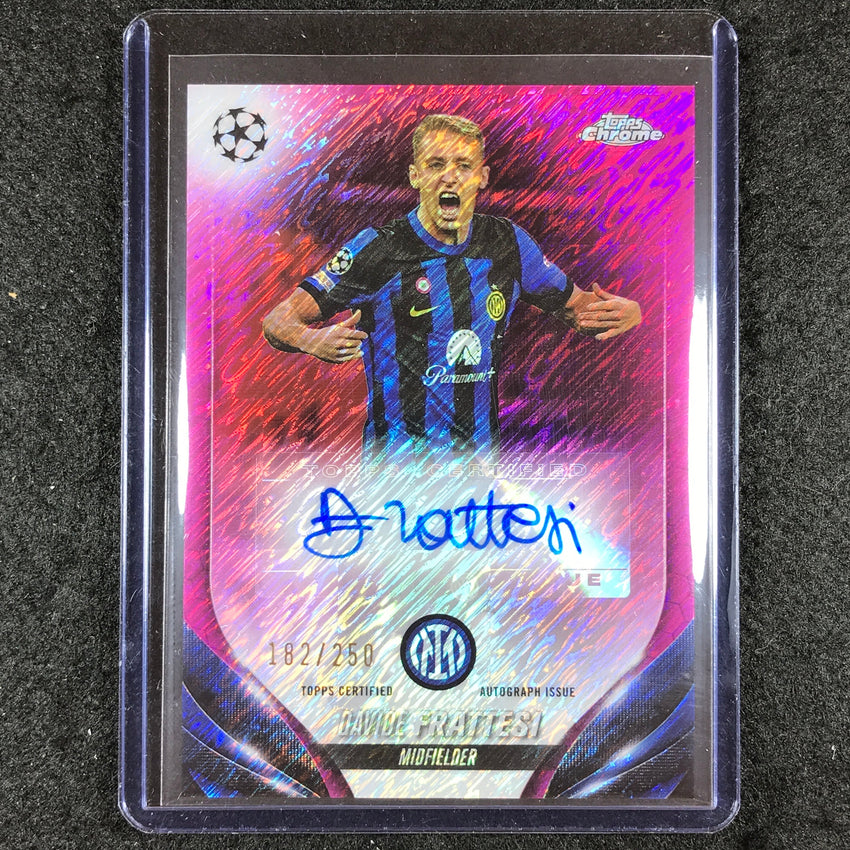 2023-24 Topps Chrome UEFA Club Comp DAVIDE FRATTESI Auto Pink Shimmer 182/250
