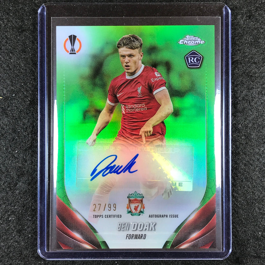 2023-24 Topps Chrome UEFA Club Comp BEN DOAK Chrome Rookie Auto Neon Green 27/99
