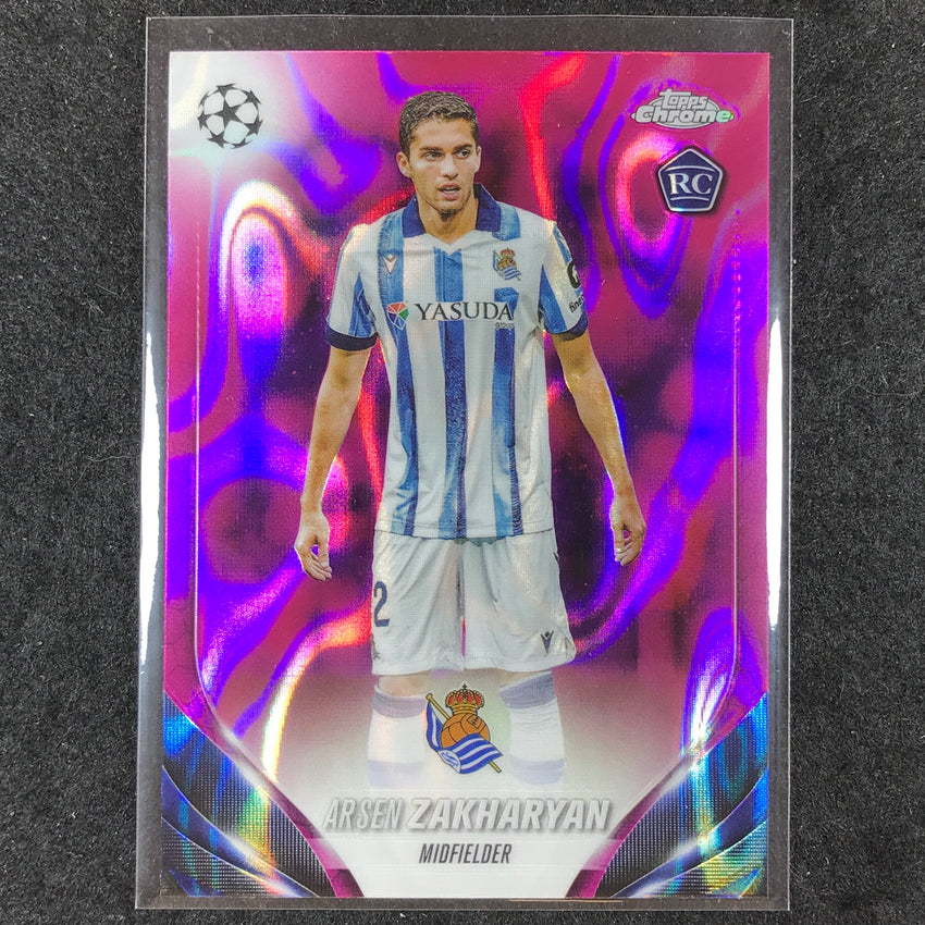 2023-24 Topps Chrome UEFA Club Comp ARSEN ZAKHARYAN Rookie Base Pink Lava #141